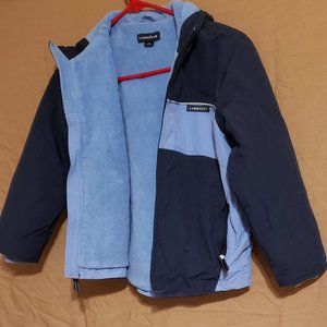 Lands End, Dark & Light Blue Coat, Size S (7-8)